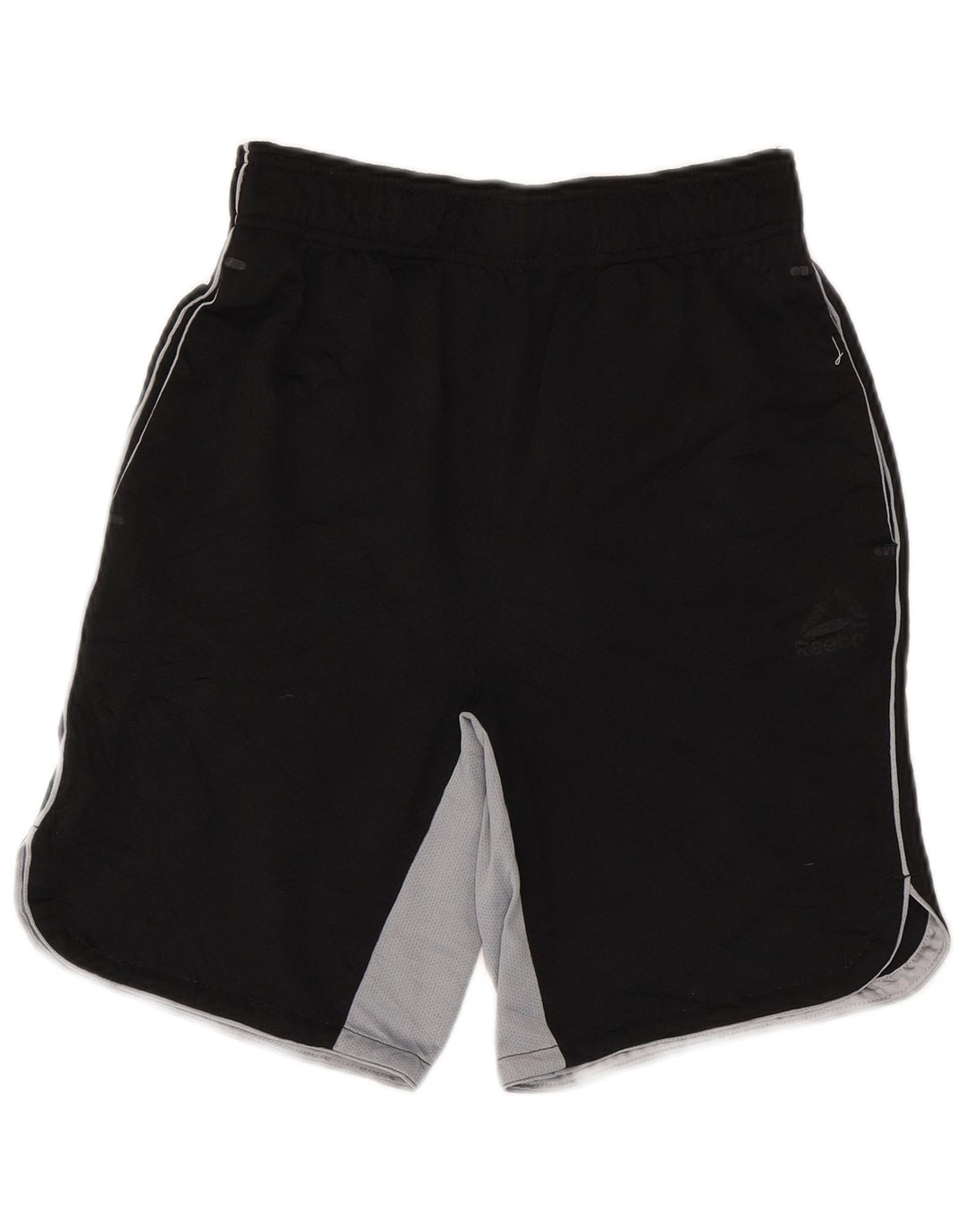 Shorts esportivos masculinos Reebok pequeno poliéster colorblock preto