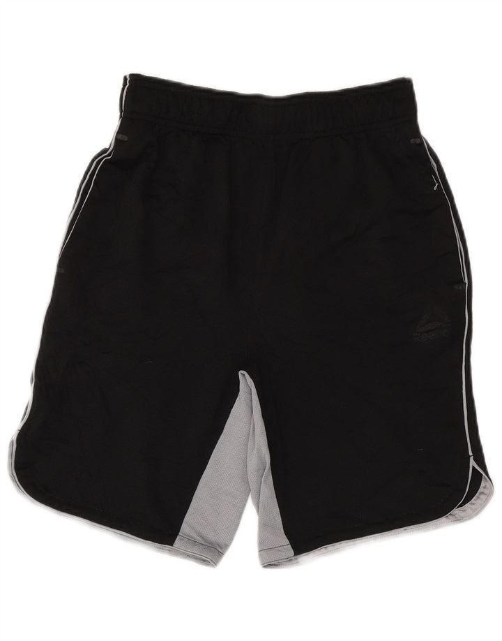 Shorts esportivos masculinos Reebok pequeno poliéster colorblock preto