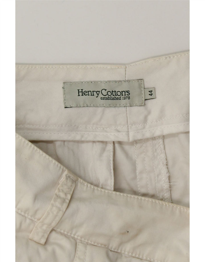 HENRY COTTONS Saia feminina evasê IT 44 médio W30 algodão branco