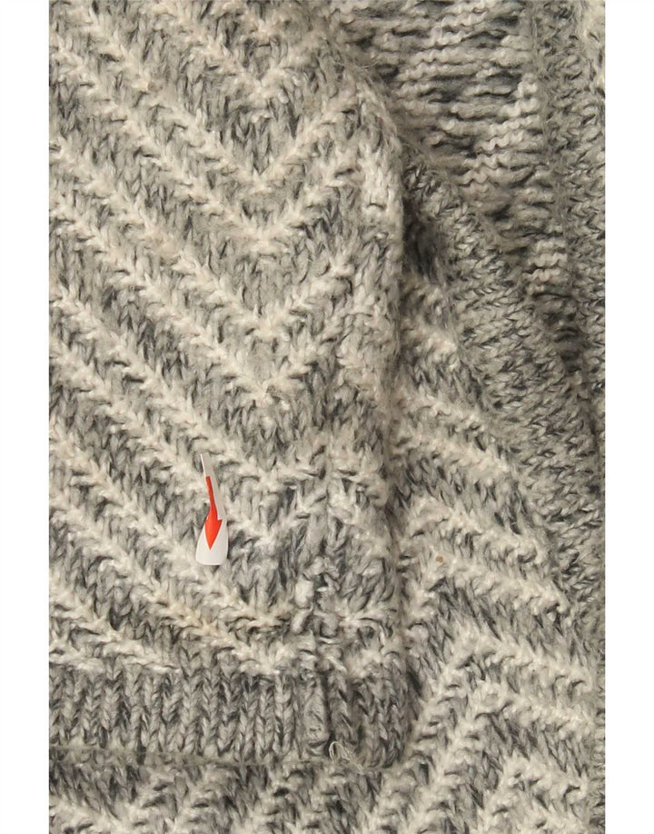 Suéter cardigã feminino Longline da Marks & Spencer Reino Unido 14 cinza médio Chevron