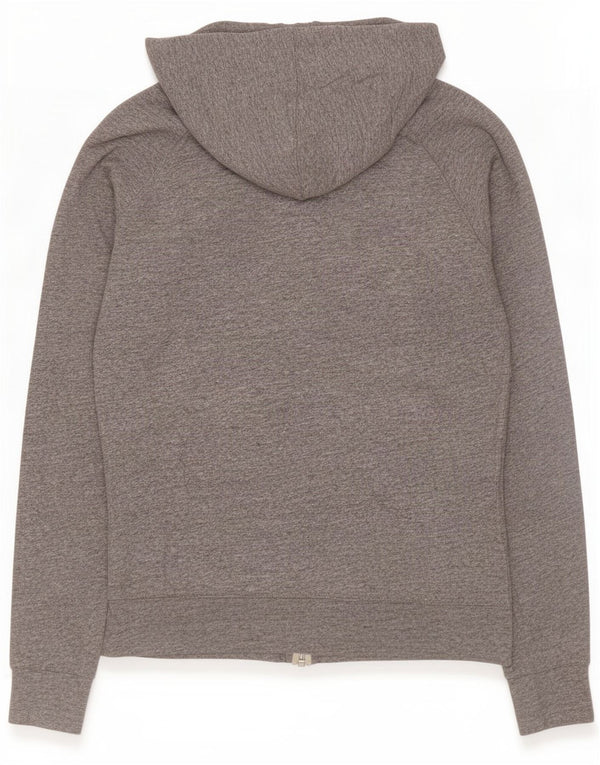 Suéter Nike feminino com capuz e zíper UK 14 algodão cinza médio