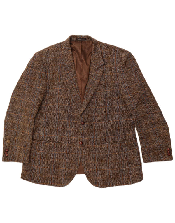 Walker and Hawkes Jaqueta masculina Harris Tweed Blazer IT 46 3XL marrom