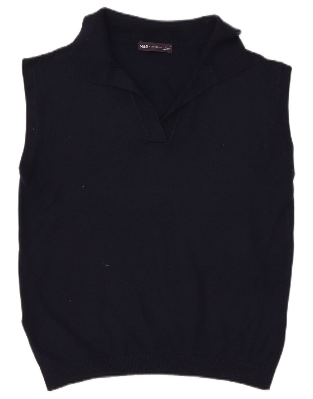 Regata feminina Marks & Spencer com colete UK 10 poliéster azul marinho pequeno