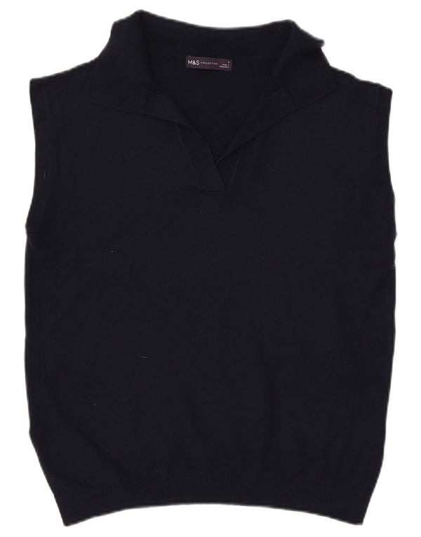 Regata feminina Marks & Spencer com colete UK 10 poliéster azul marinho pequeno