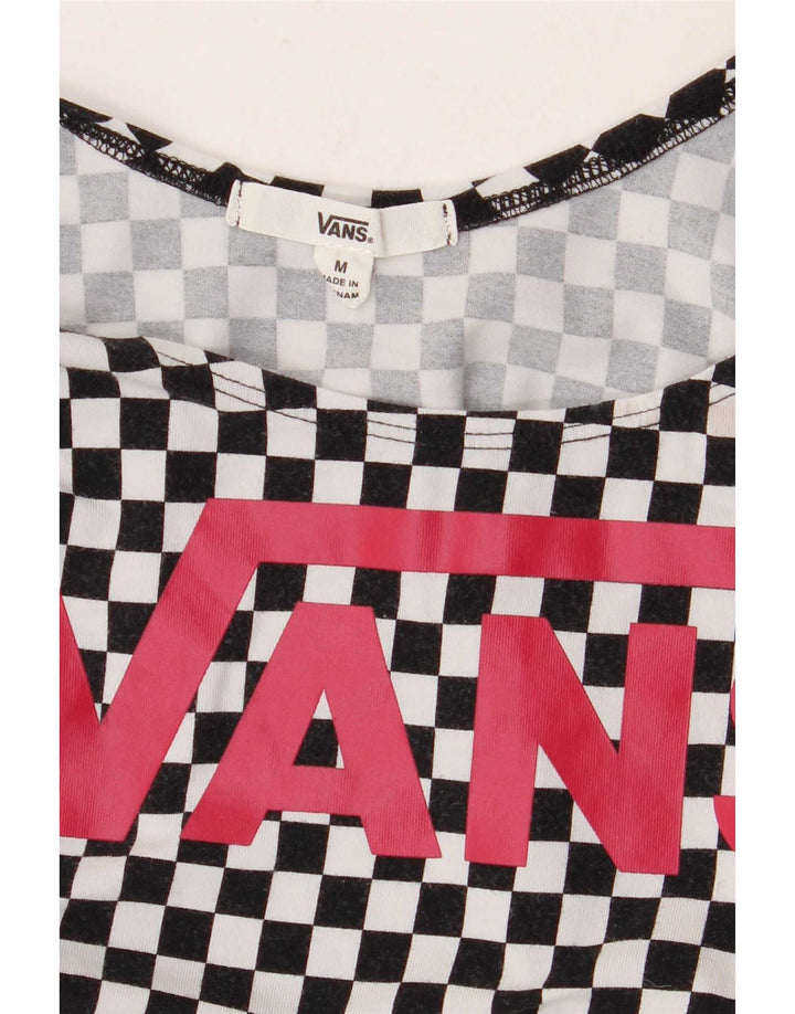 Vans Womens Graphic Bodysuit UK 12 Médio Preto Geométrico