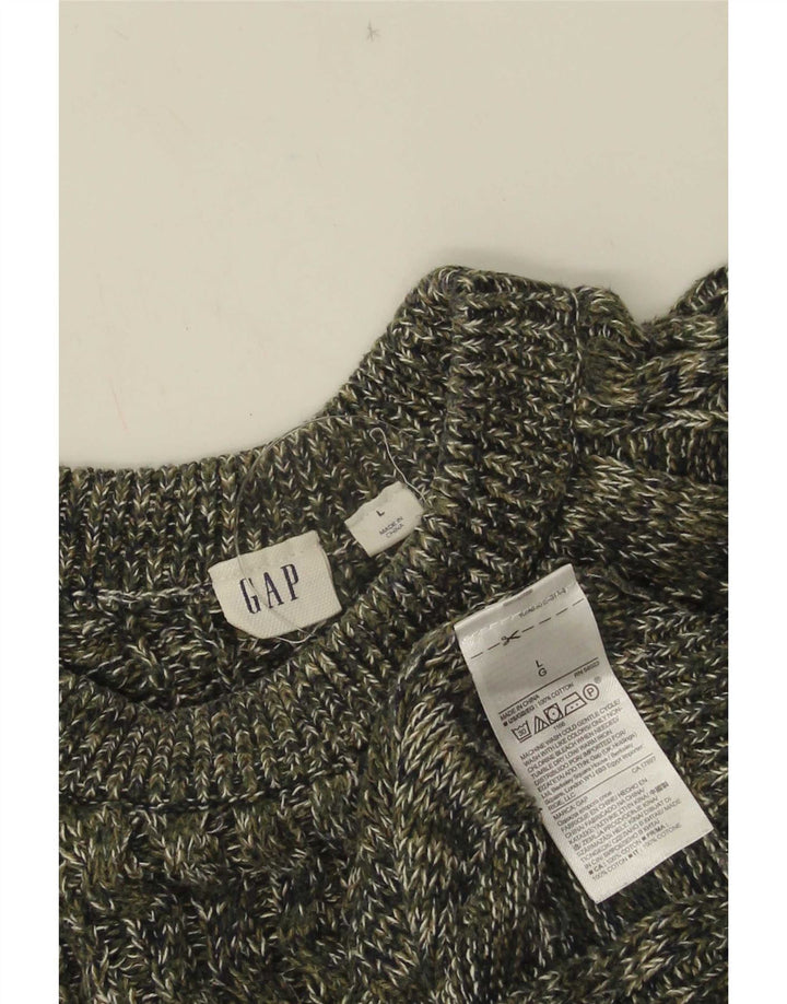 Suéter feminino Gap com gola redonda grande e gola redonda Reino Unido 16 grande cinza manchado