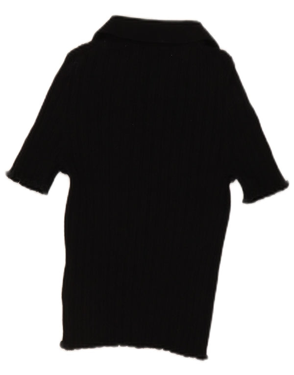 Camisa polo feminina Boden UK 12 algodão preto médio