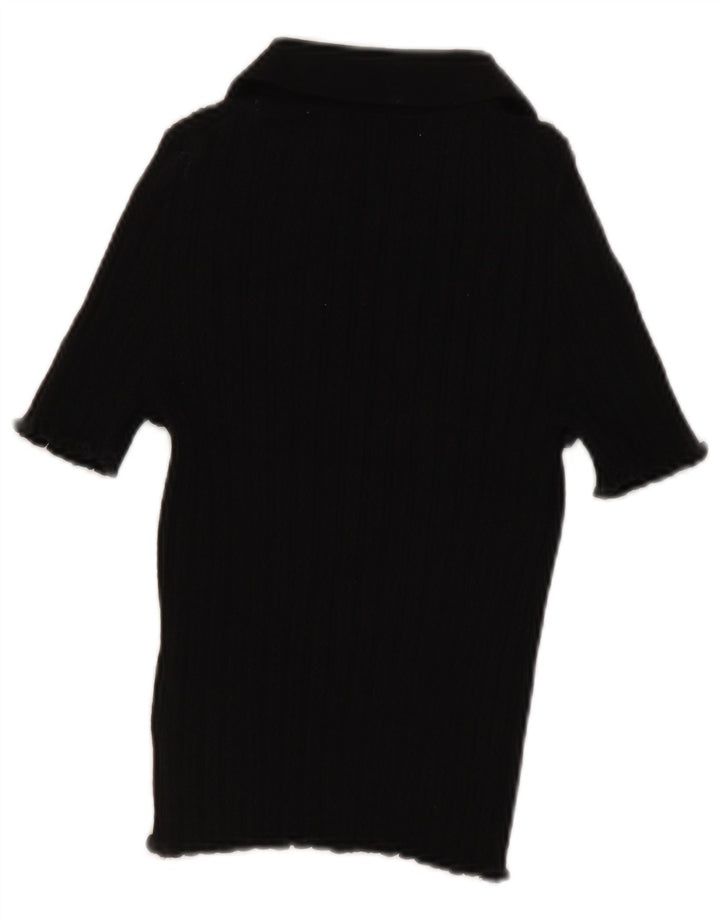 Camisa polo feminina Boden UK 12 algodão preto médio