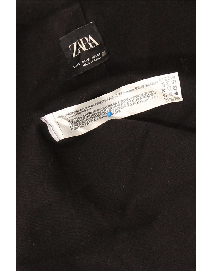 Sobretudo aberto feminino Zara UK 10 pequeno poliéster preto