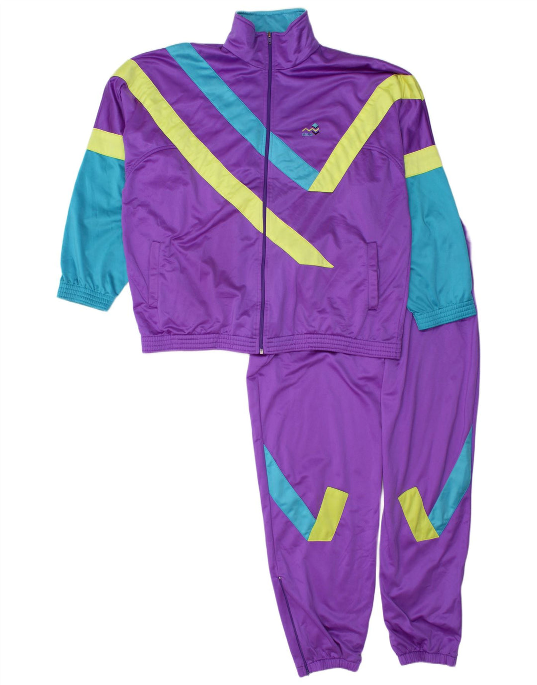 Brugi Mens Full Tracksuit XL Roxo Colourblock Poliéster