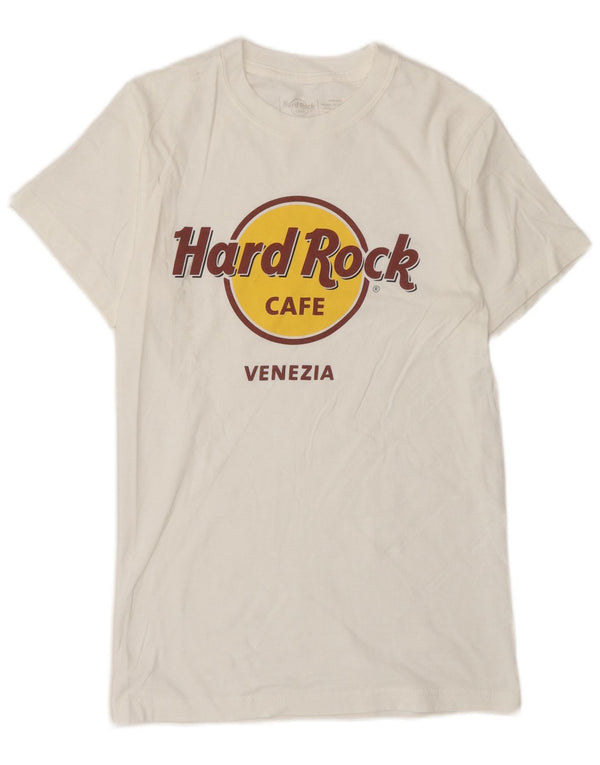 Camiseta masculina com estampa Hard Rock Cafe Venezia Top XS algodão branco