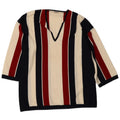 Suéter masculino Accento By Marzotto com decote em V médio listrado multicolorido
