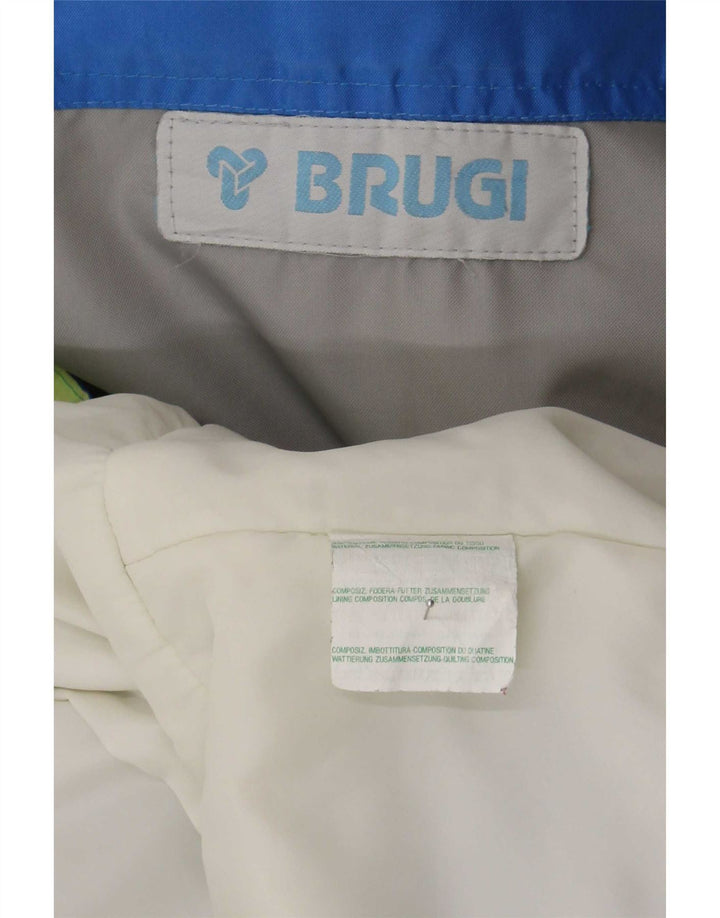 Macacão de esqui masculino Brugi grande bloco colorido azul