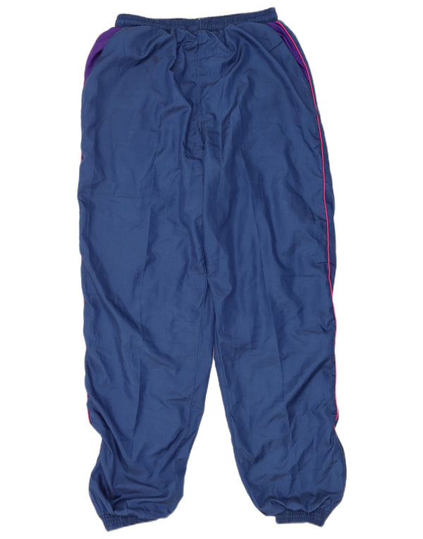 Calça de treino masculina vintage joggers grande poliéster azul marinho