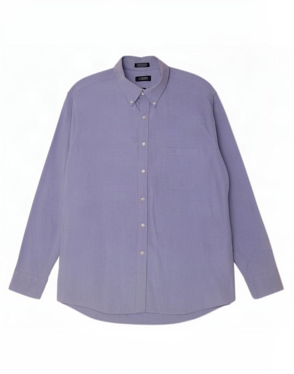 Camisa masculina Chaps tamanho 17 1/2 XL algodão azul