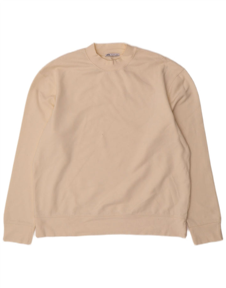 Zara moletom masculino jumper grande algodão branco