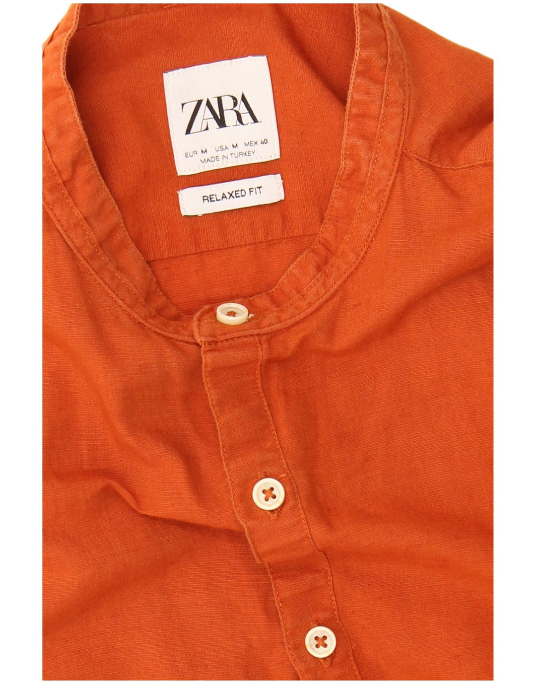 Camisa pulôver masculina ZARA com ajuste relaxado médio laranja