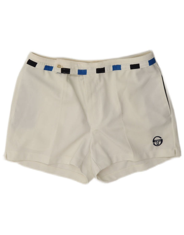 Shorts Chino feminino Sergio Tacchini IT 52 2XL W36 branco colorblock