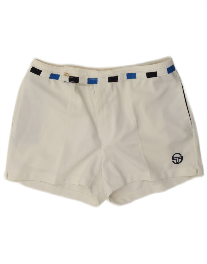 Shorts Chino feminino Sergio Tacchini IT 52 2XL W36 branco colorblock