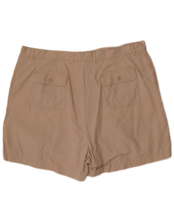 Shorts Chino feminino Eddie Bauer US 20 3XL W38 algodão bege