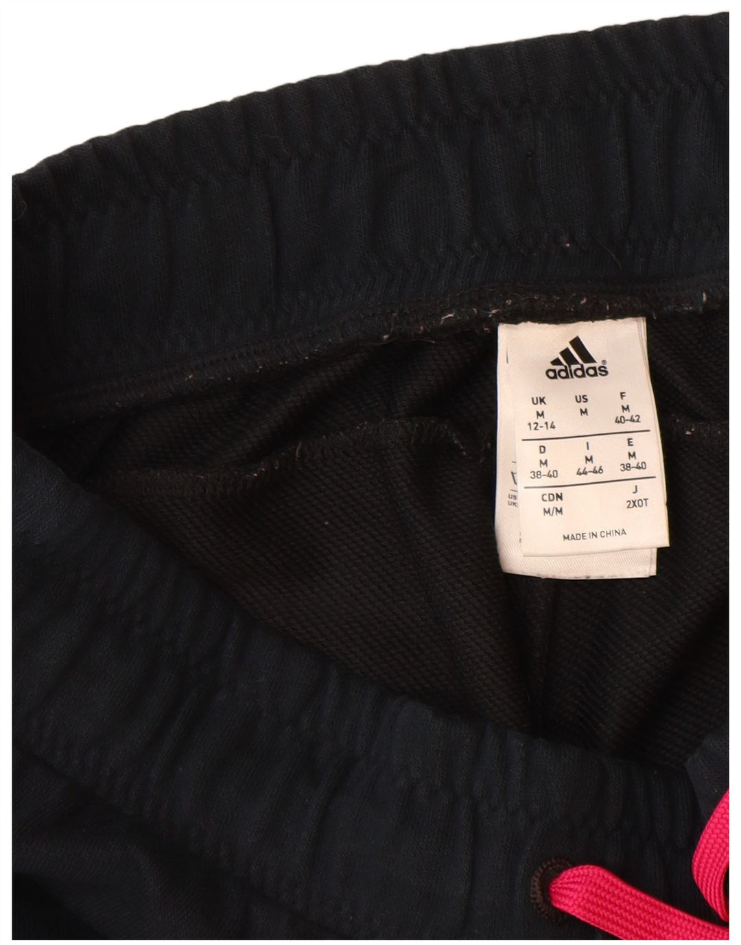 ADIDAS Womens Tracksuit Calças Joggers UK 12/14 Médio Algodão Preto