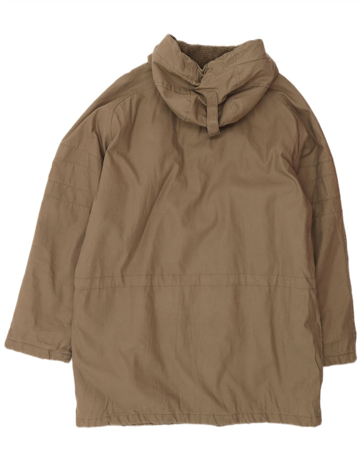 Jaqueta Parka masculina com capuz Levi's UK 40 grande algodão bege