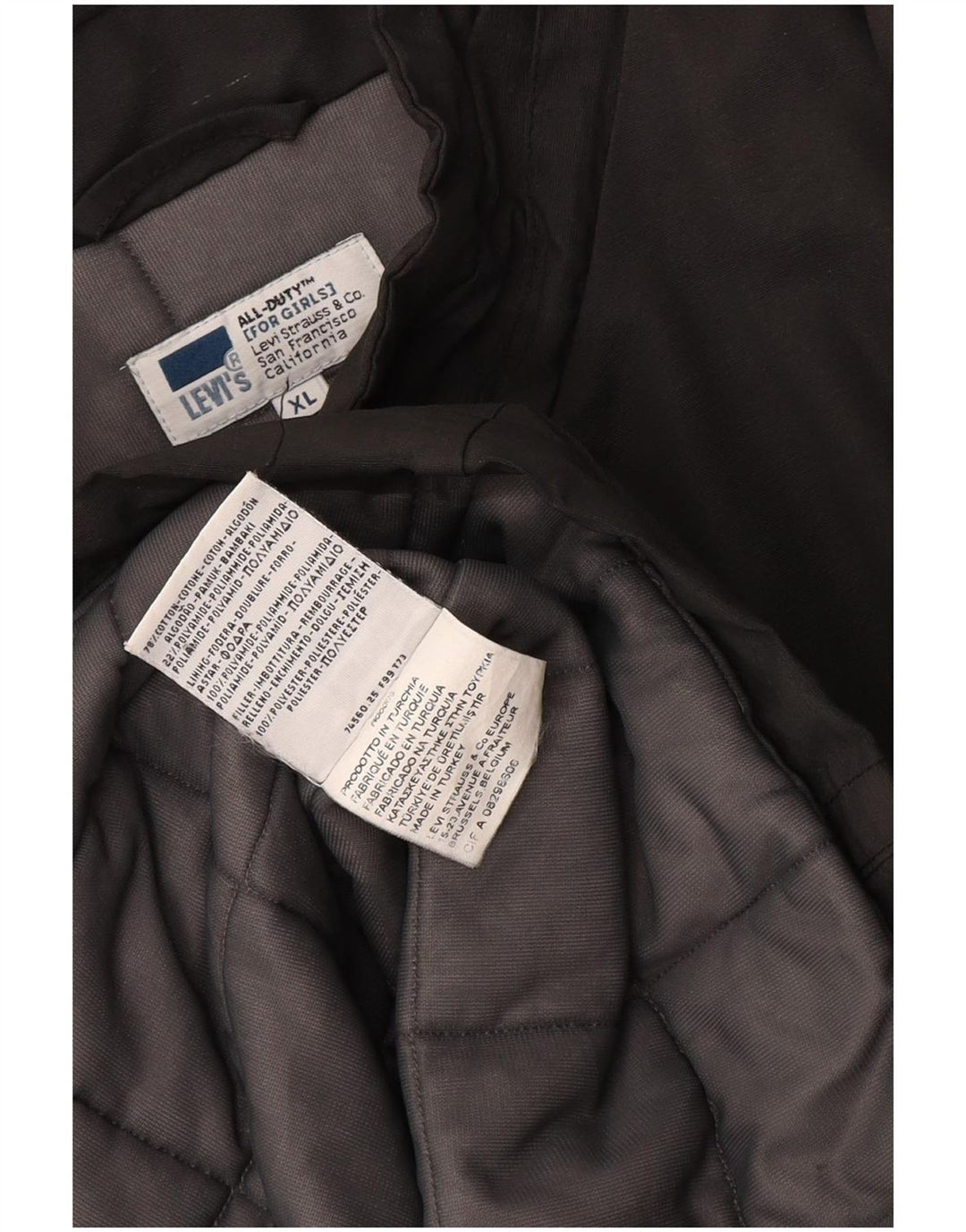 Casaco corta-vento feminino Levi's UK 18 XL algodão cinza