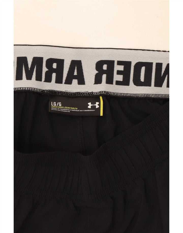 Shorts esportivos gráficos masculinos Under Armour grandes pretos
