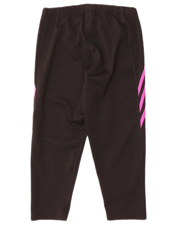Adidas Womens Crop Tracksuit Calças Reino Unido 12/14 Médio Preto Poliéster