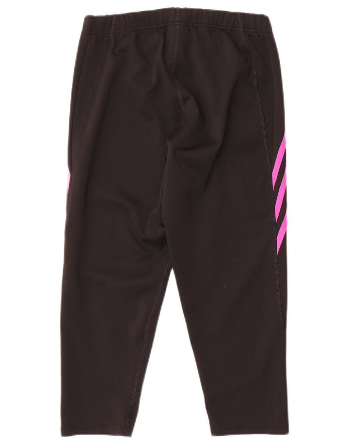 Adidas Womens Crop Tracksuit Calças Reino Unido 12/14 Médio Preto Poliéster