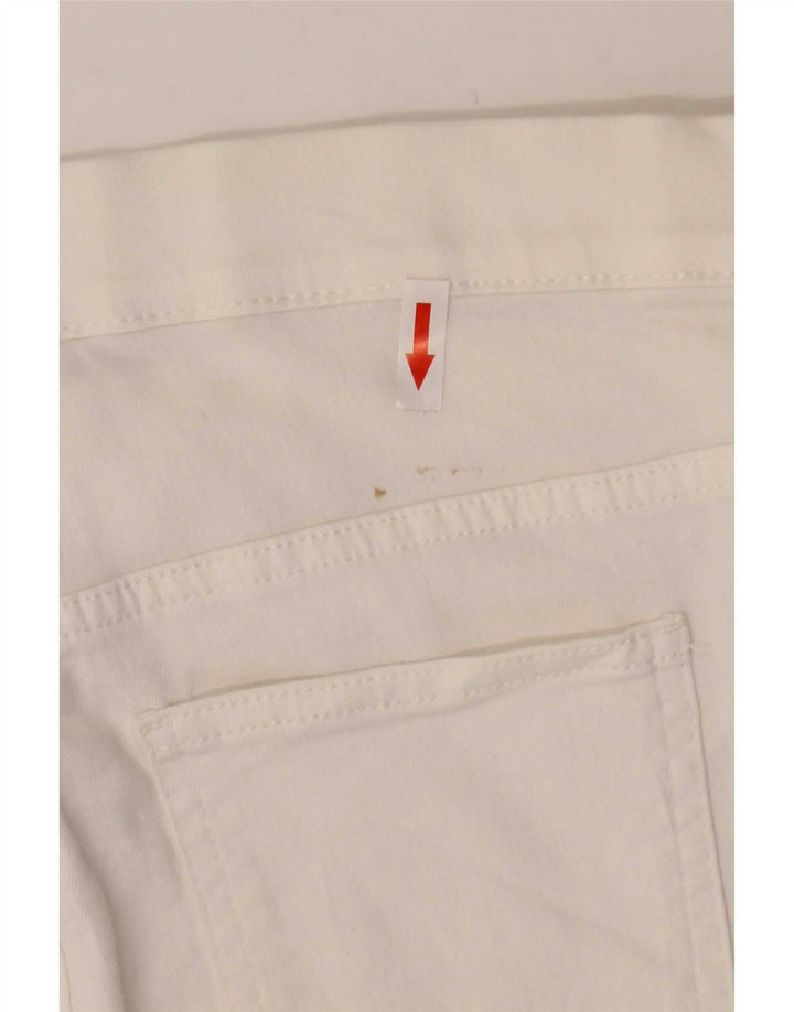 Calça jeans feminina Marks & Spencer UK 12 médio W32 L28 algodão branco