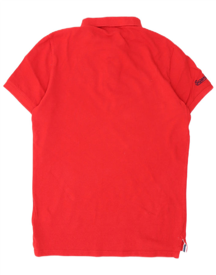 Superdry camisa polo masculina gráfica grande algodão vermelho
