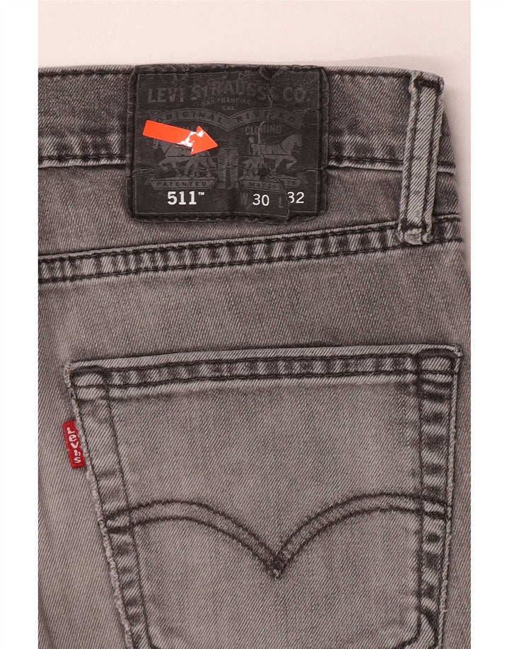 Levi's Mens Slim Jeans W30 L30 Cinza Algodão