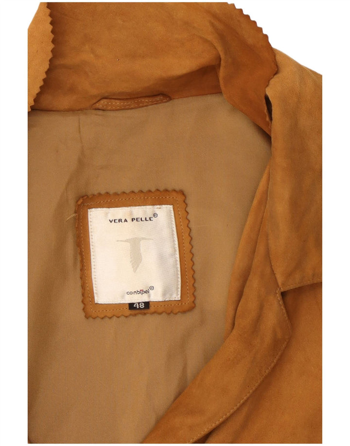 Sobretudo feminino de camurça grande CONBIPEL IT 48 XL couro bege