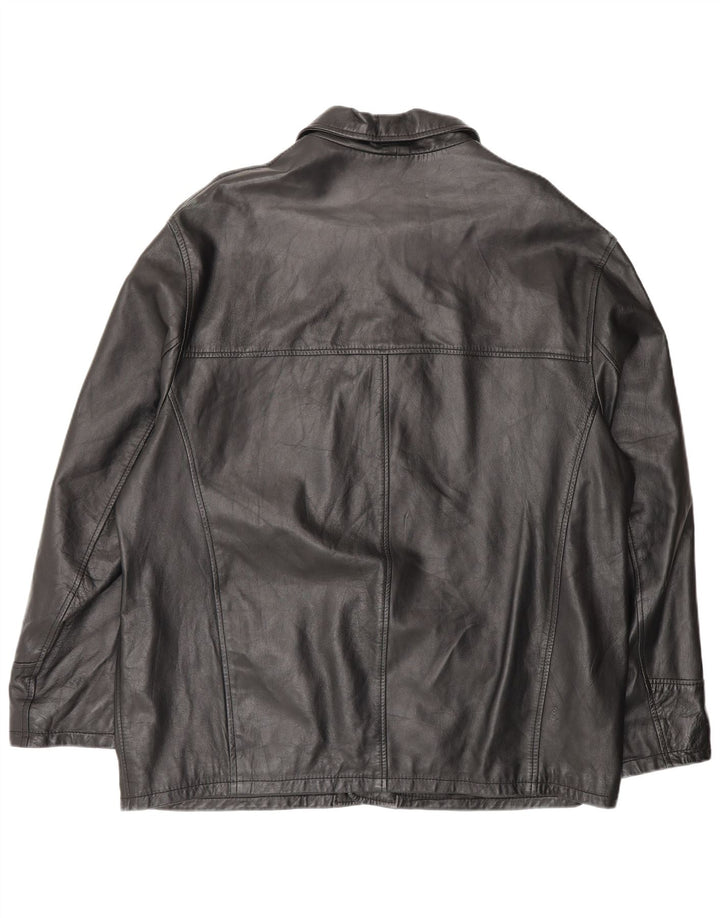 Jaqueta de couro masculina B.ONE UK 42 XL couro preto