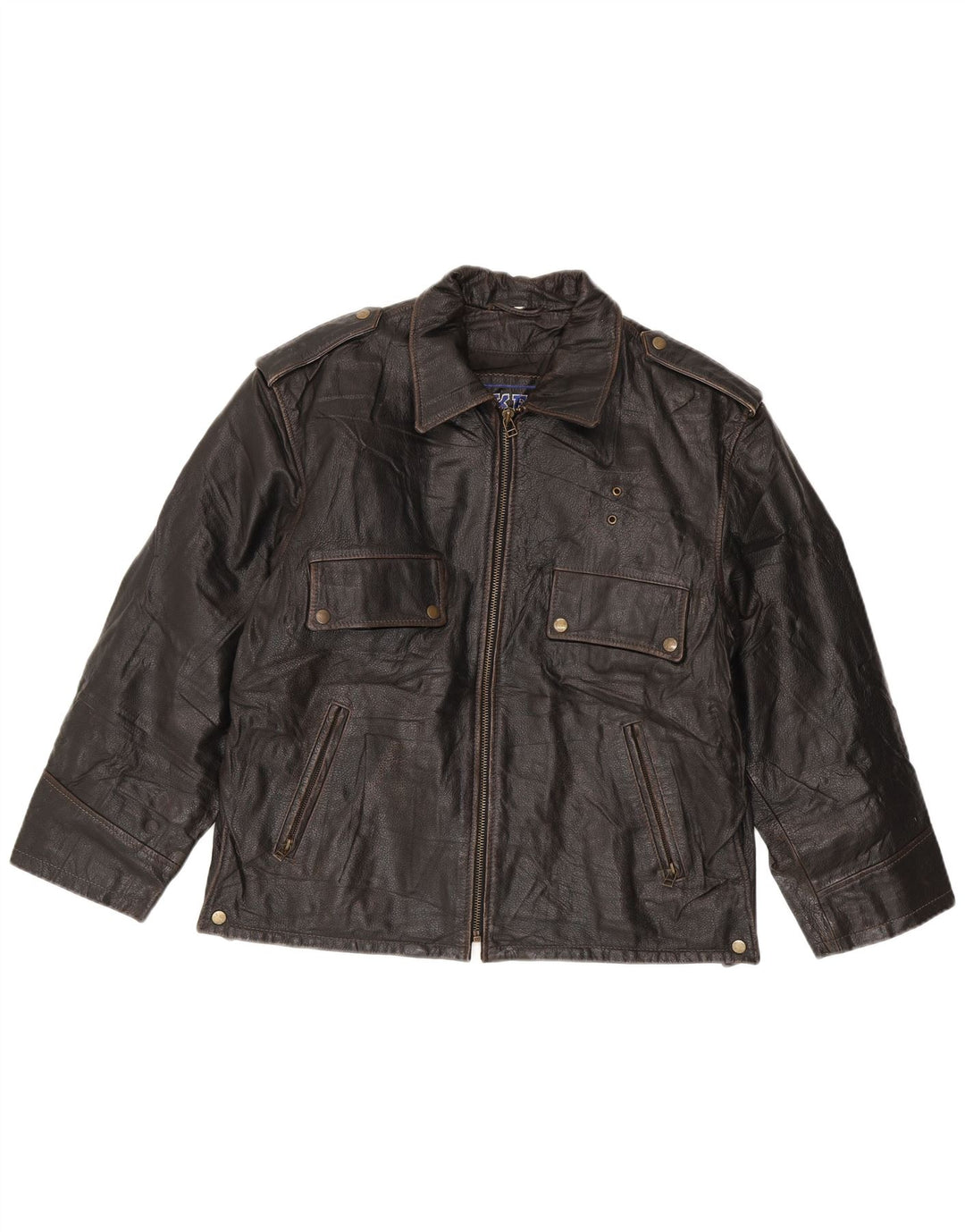 Jaqueta masculina de couro para motociclistas IT 52 XL couro marrom