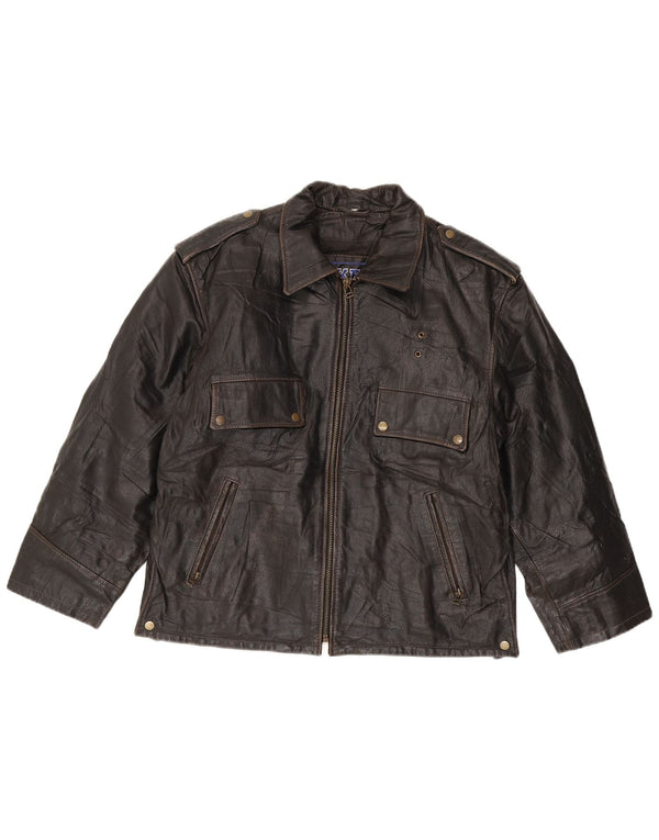 Jaqueta masculina de couro para motociclistas IT 52 XL couro marrom