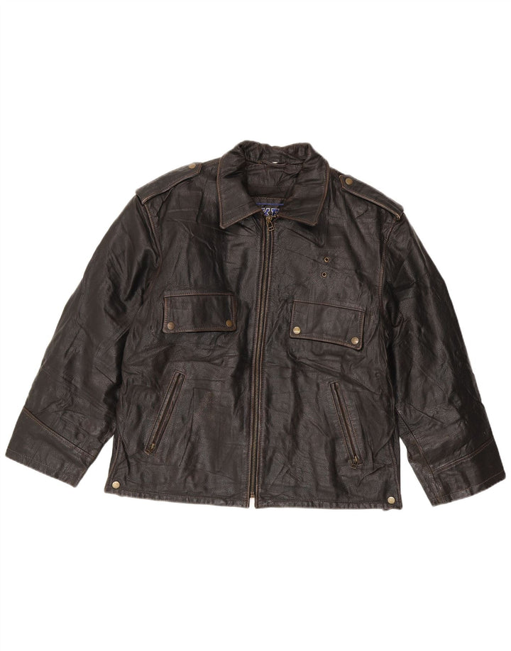Jaqueta masculina de couro para motociclistas IT 52 XL couro marrom