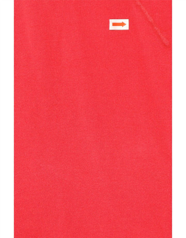 WHITE STUFF Mens Loose Fit Gráfico Zip Neck Moletom Jumper XL Vermelho