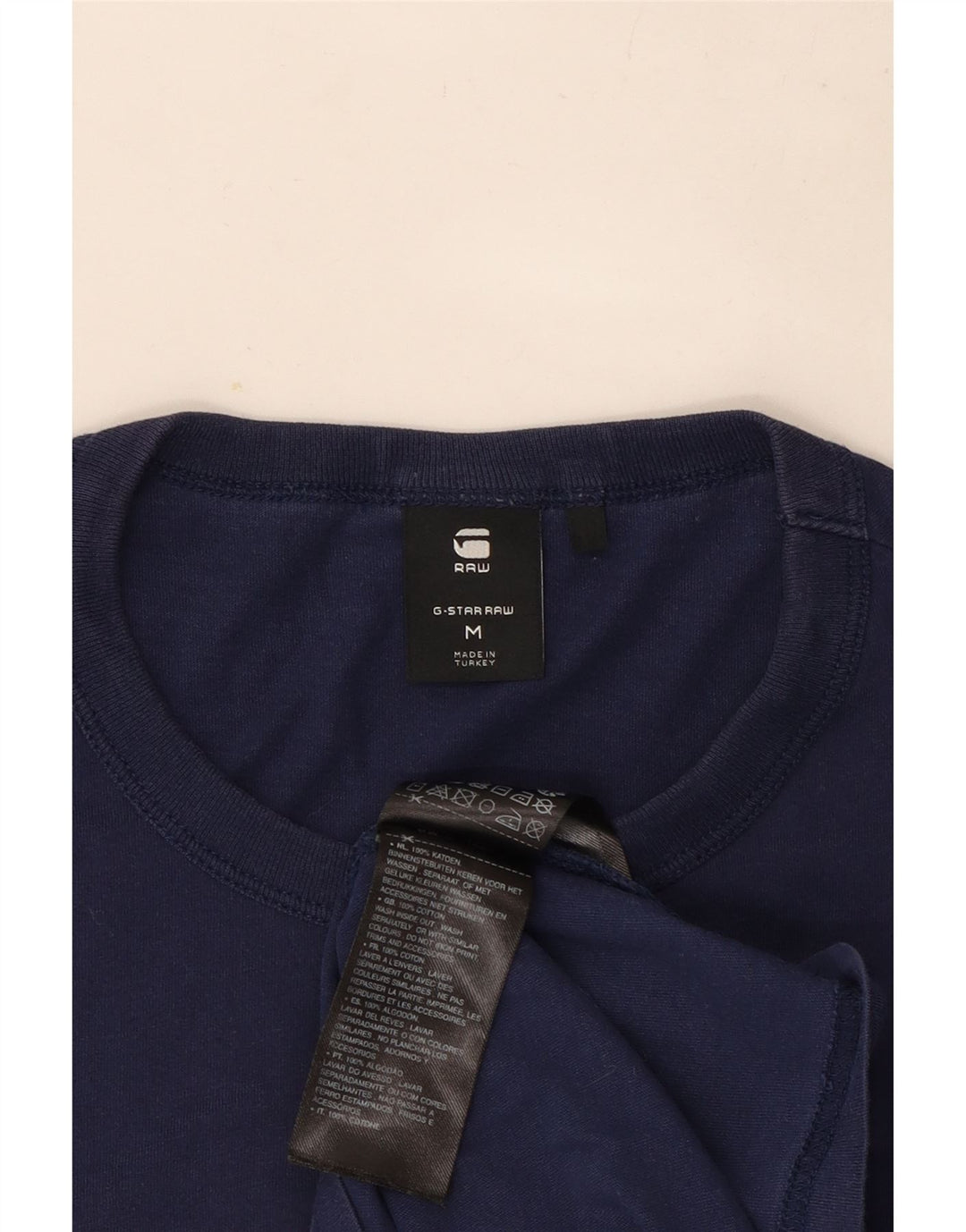 Camiseta gráfica masculina G-Star Top médio algodão azul marinho