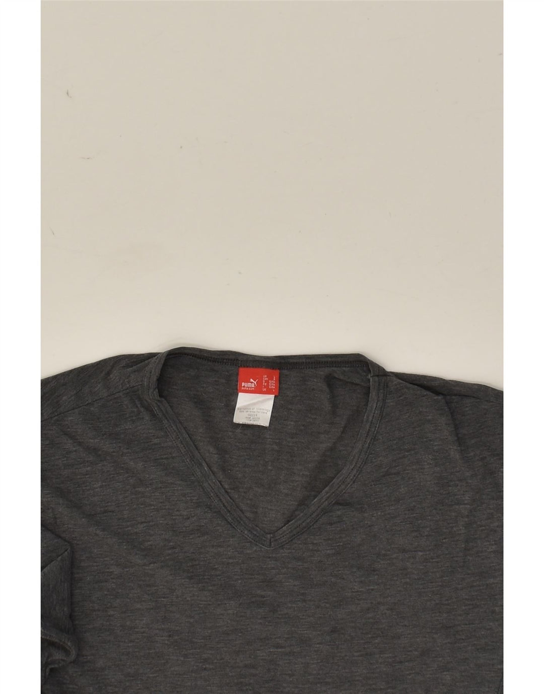 PUMA Womens T-Shirt Top UK 14 Large Grey Cotton | Vintage Puma | Thrift | Second-Hand Puma | Used Clothing | Messina Hembry 