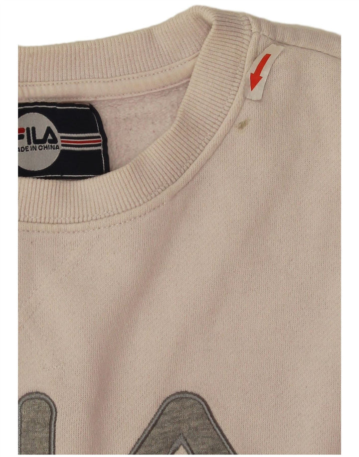 Fila moletom feminino oversized crop suéter UK 16 grande off white