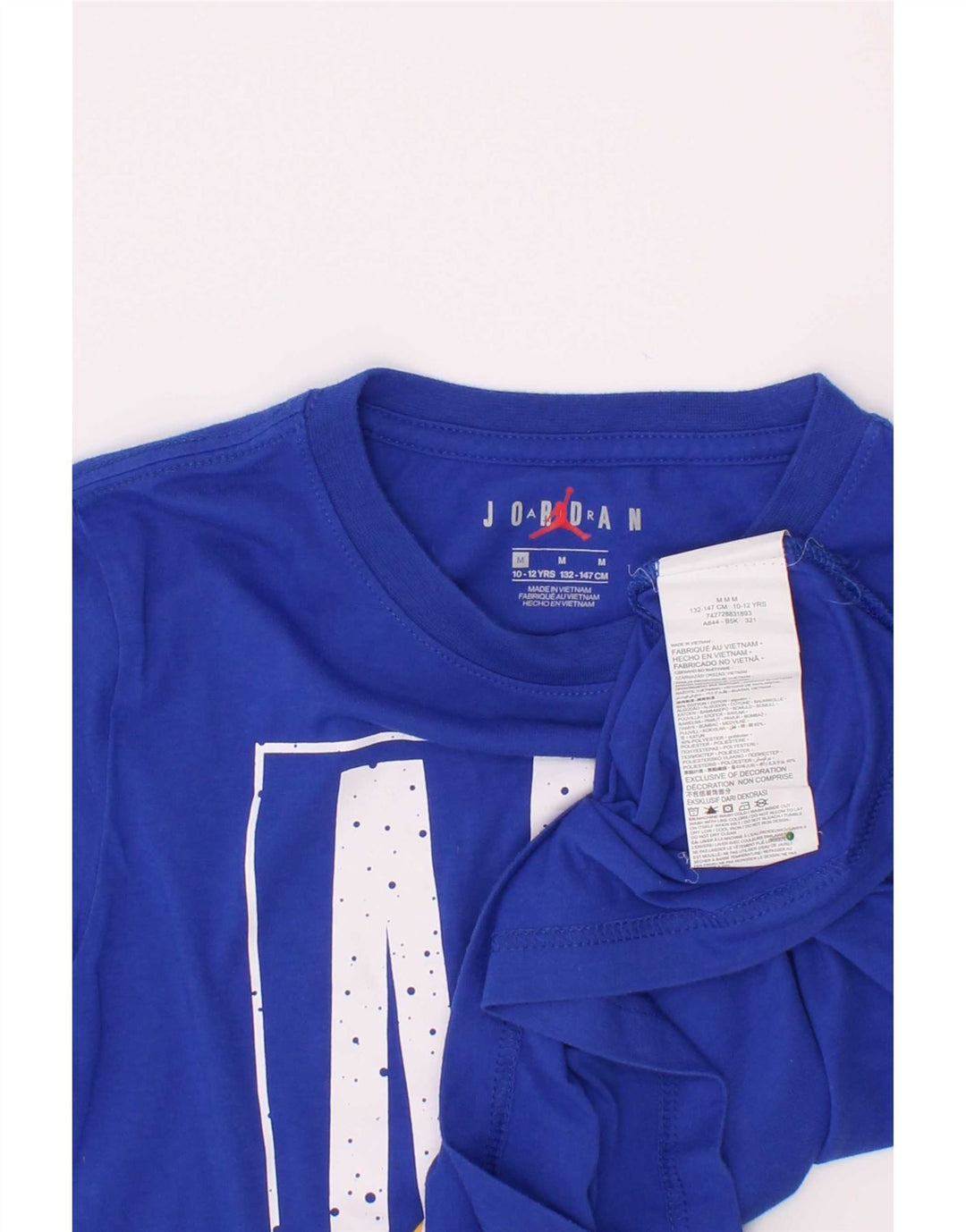 Camiseta Jordan Boys Graphic Top 10-11 Anos Médio Algodão Azul