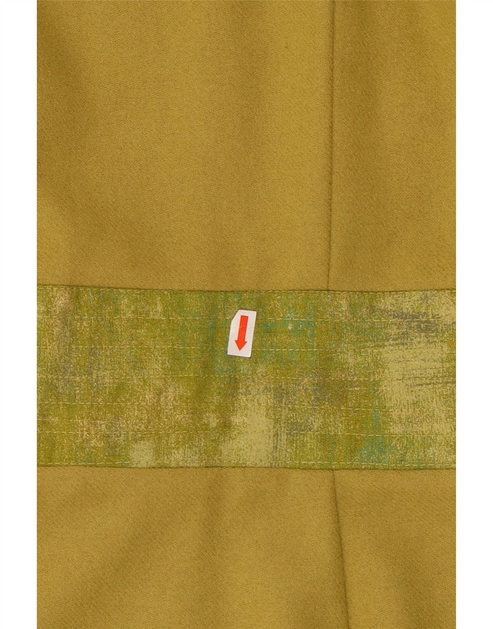 Vestido feminino vintage de manga comprida UK 12 verde médio