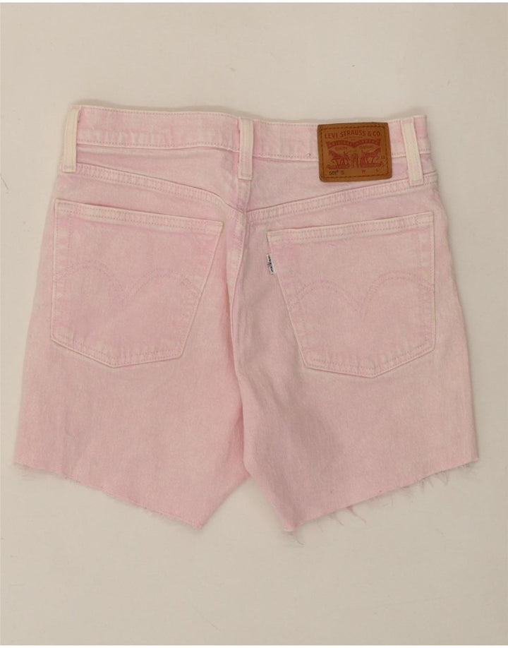 LEVI'S Womens 501 Denim Shorts W25 XS Pink Cotton Vintage Levi's and Second-Hand Levi's from Messina Hembry 