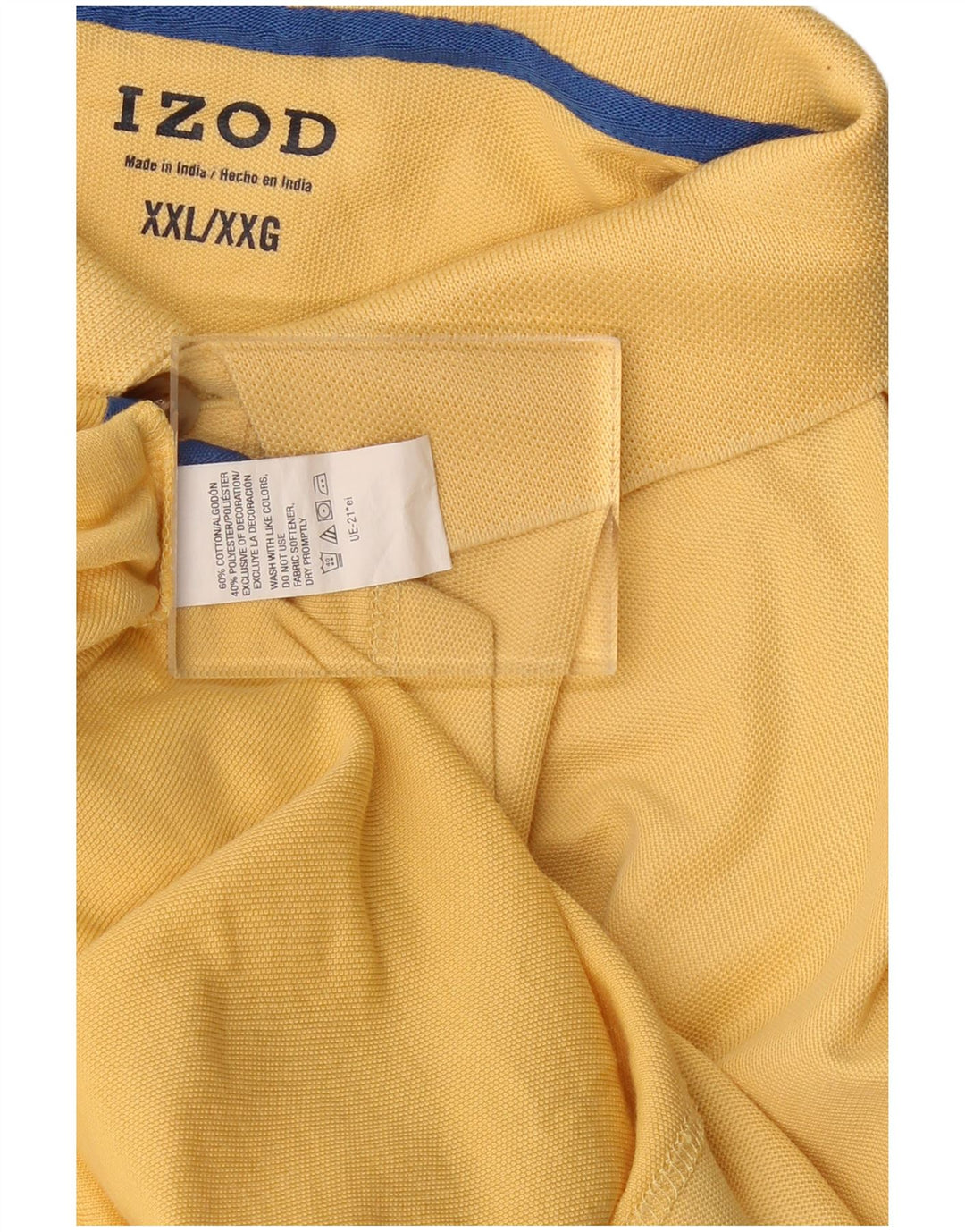 Camisa polo masculina IZOD 2XL algodão amarelo