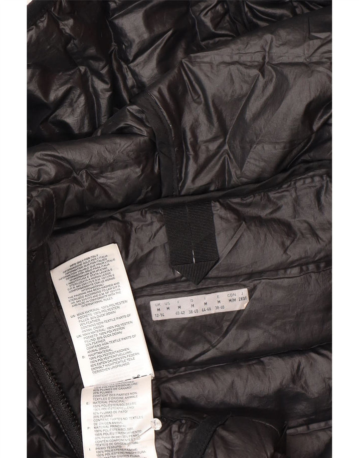 Jaqueta acolchoada com capuz feminina Adidas UK 12/14 médio preto poliéster esportivo