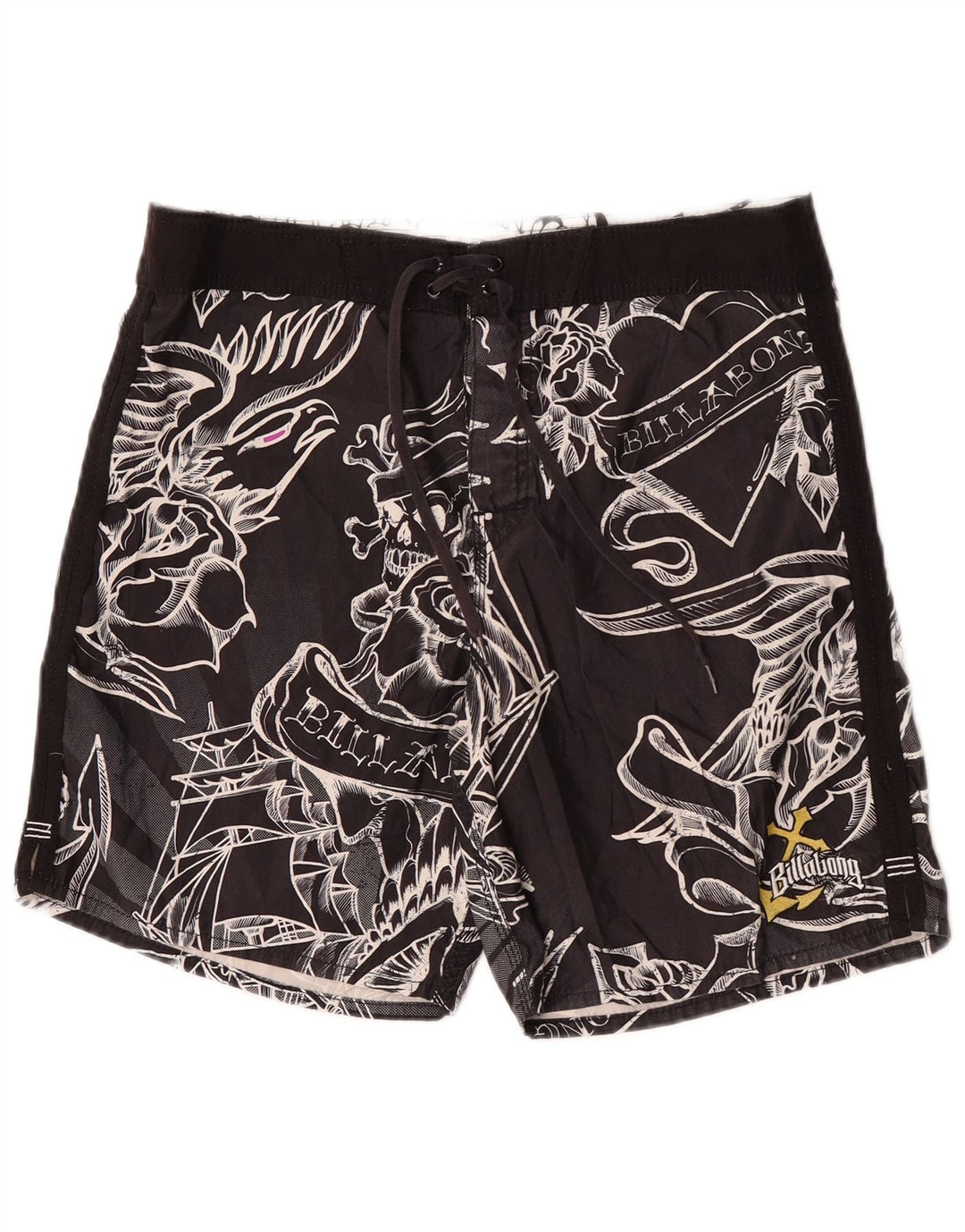 Billabong Mens Graphic Natação Shorts Grande Poliéster Floral Preto