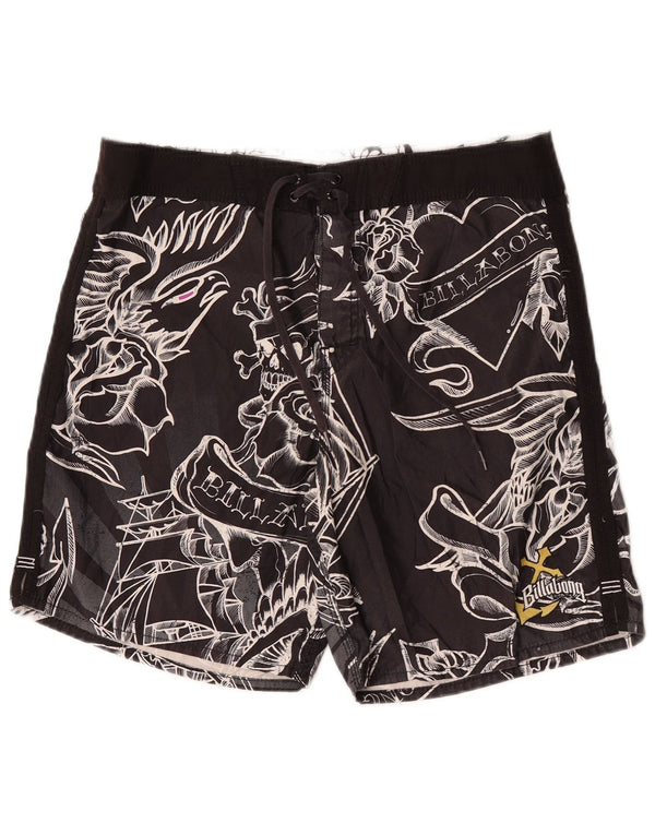Billabong Mens Graphic Natação Shorts Grande Poliéster Floral Preto