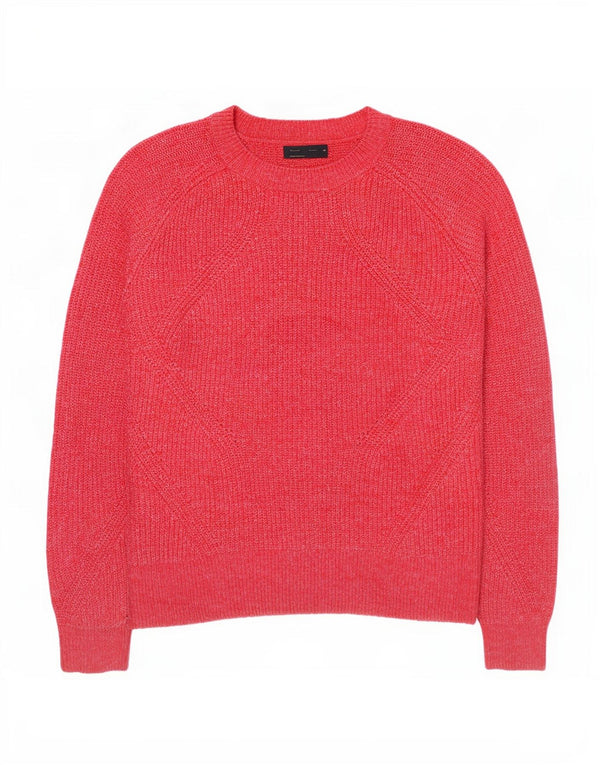 Suéter feminino Marks & Spencer com gola redonda Reino Unido 14 médio rosa manchado